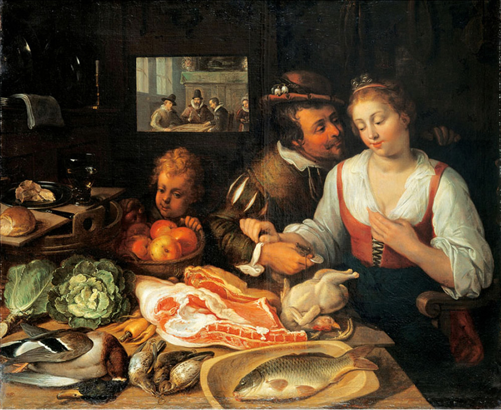 Jeremias van Winghe, Kitchen Scene, Public Domain